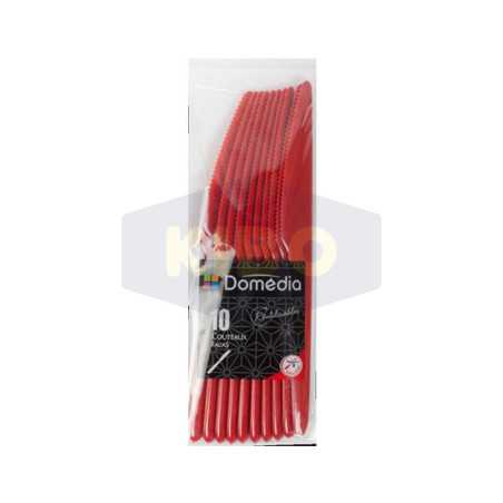 10 Couteaux plastiques rouge