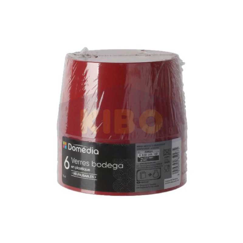 6 Verres Bodega plastique rouge