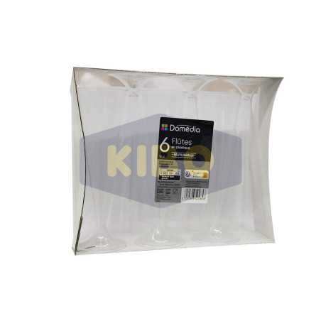 6 Flutes pour champagne en plastique 10cl
