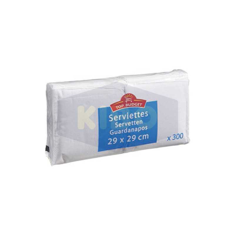300 Serviettes en papier blanches 29x29cm