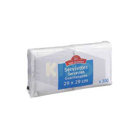 300 Serviettes en papier blanches 29x29cm