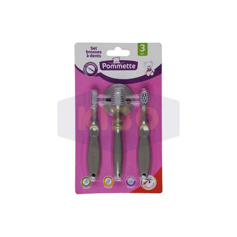 Set de 3 Brosses à dents 3 mois et plus