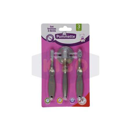 Set de 3 Brosses à dents 3 mois et plus