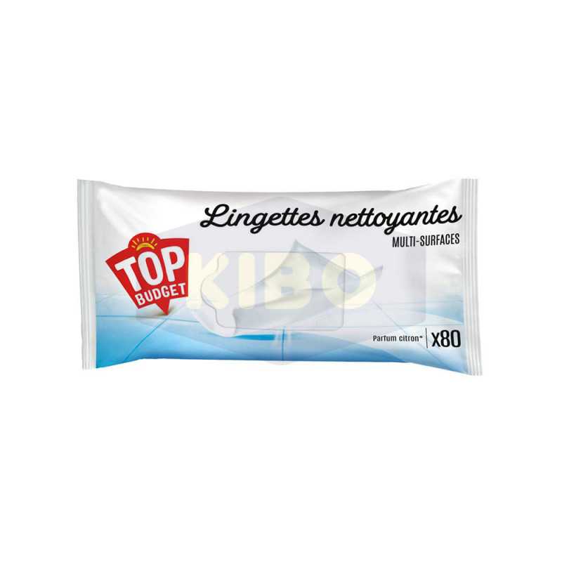 Lingettes nettoyantes multi-surfaces parfum citron x80