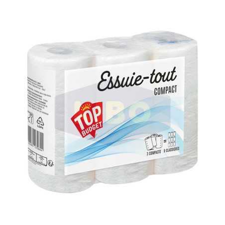 Essuie-tout blanc compact 3 rouleaux