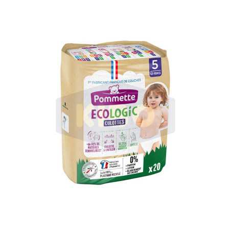 Couches culottes écologic taille 5  12-18kg x20 pièces