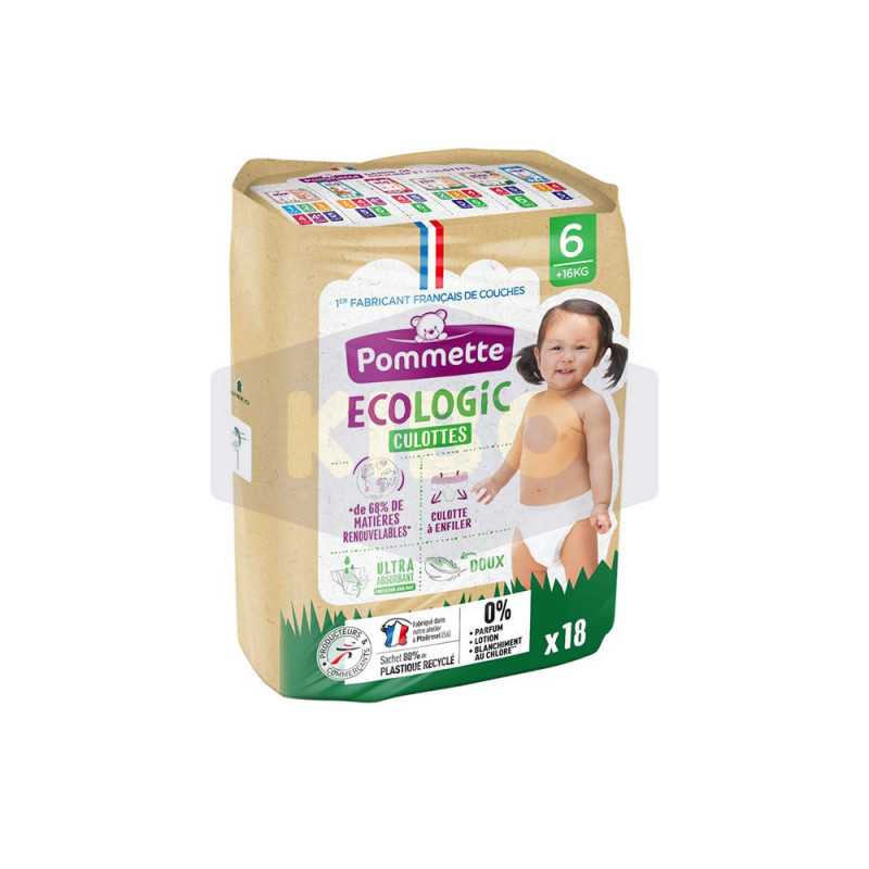 Couches culottes écologic taille 6  +16kg  x18 pièces