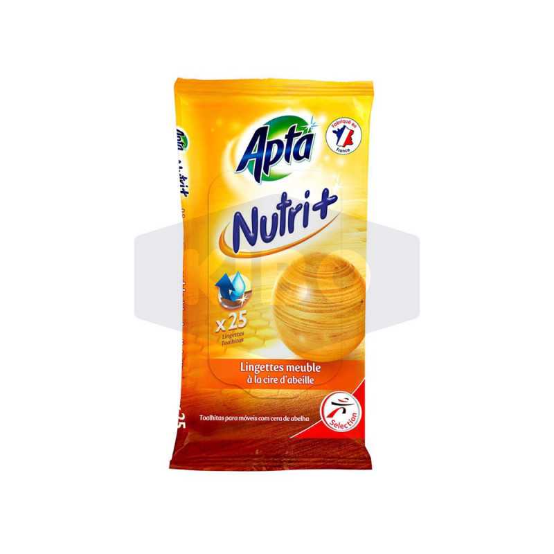 Lingettes meubles nutri+ à la cire d'abeille paquet de 25