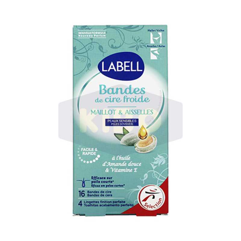 Bandes de cire froide maillot et aisselle x16 pièces