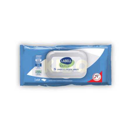 Lingette d'hygiène optivie adulte paquet de 64