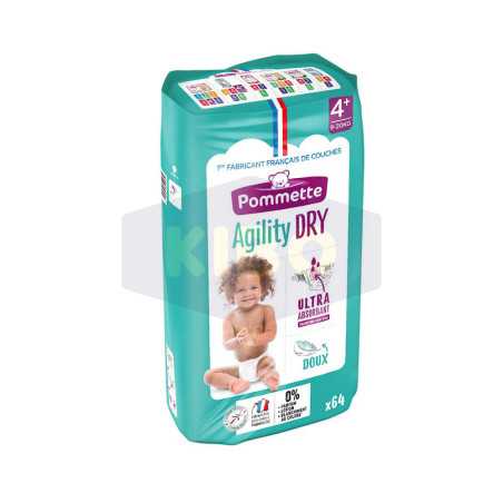 Couche agility dry 9-20kg x64 pièces