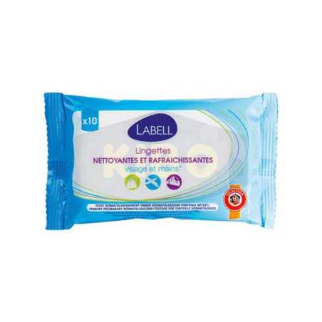 Lingettes nettoyantes et rafraichissantes visage et mains x10