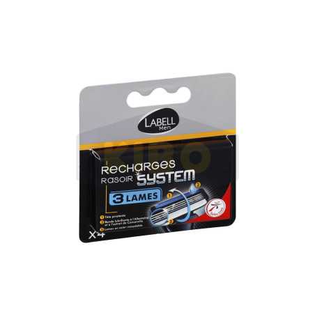 Recharges rasoir  système 3 lames  pour homme  x4