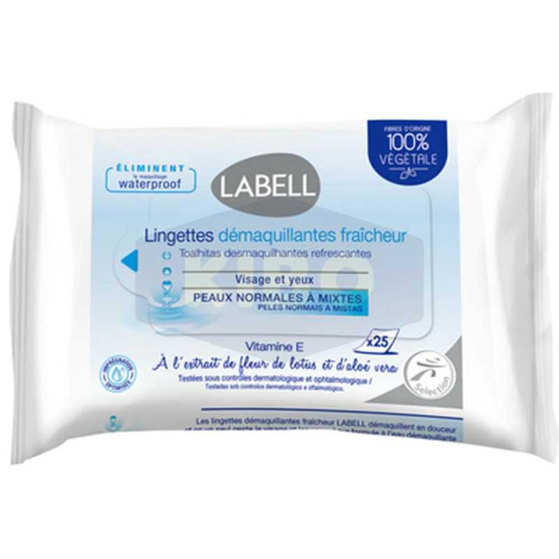 Lingettes démaquillantes fraicheur peaux normales x25 pièces