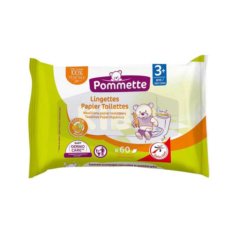 Lingettes papier toilette parfum melon x60 pièces
