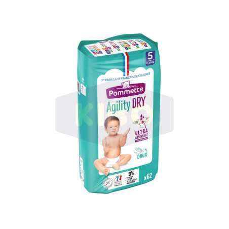 Couche agility dry maxi 11-25kg 62 pièces