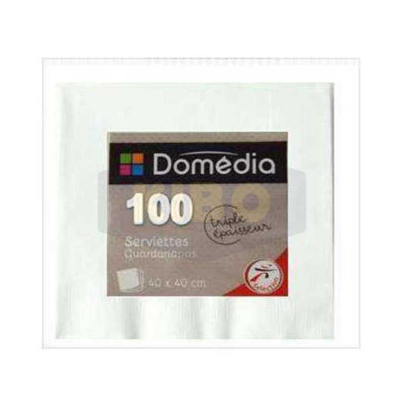 100 Serviettes blanches 33x33cm