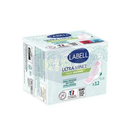 Serviettes hygièniques ultra super avec ailettes 12 pièces