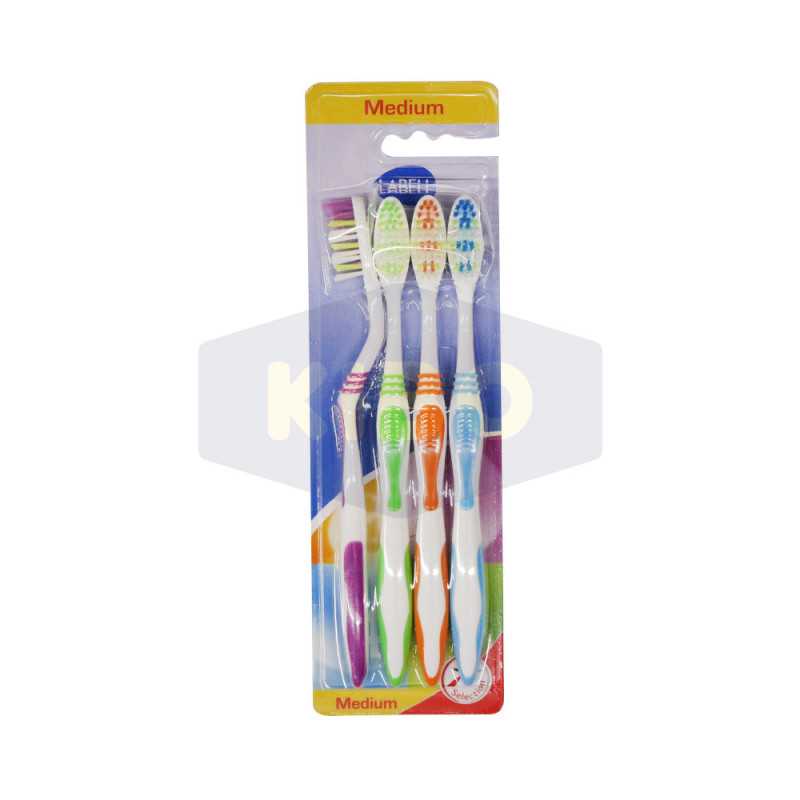 Brosses à dents protection médium familyx4 pièces