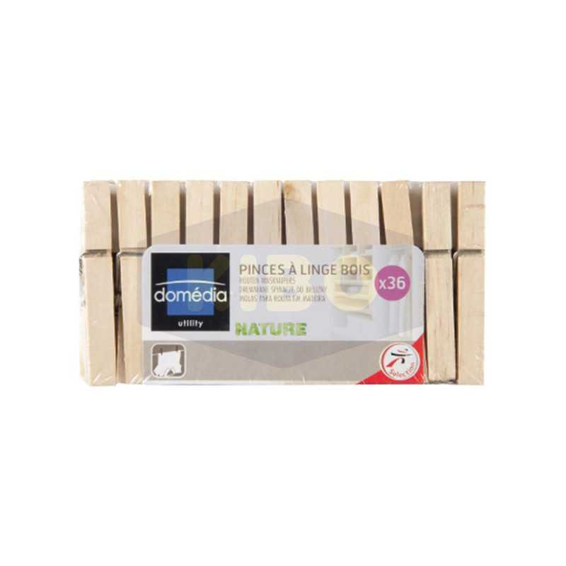 36 Pinces à linge en bois nature