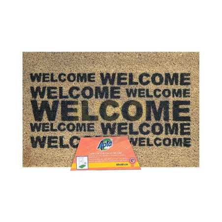 Tapis de coco blanchi à déco 40x60cm
