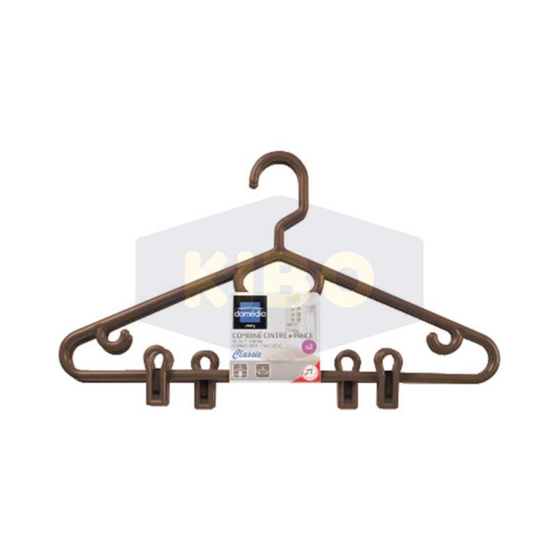 Combine 2 cintres avec pinces Classic taupe