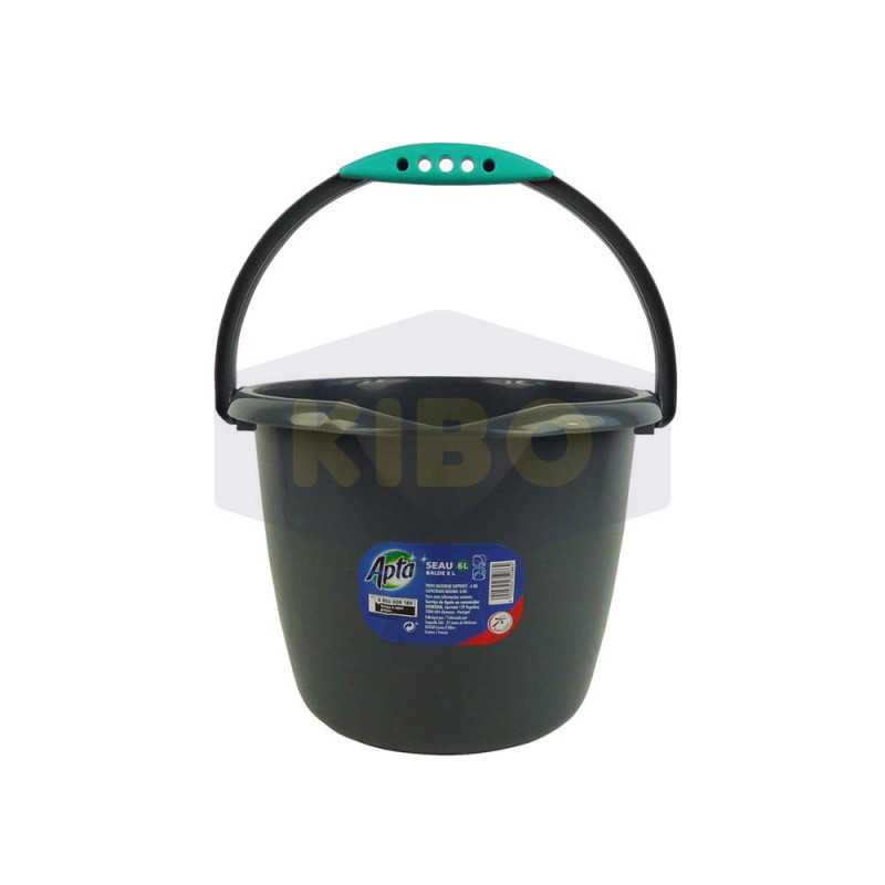 Seau rond gris 6L