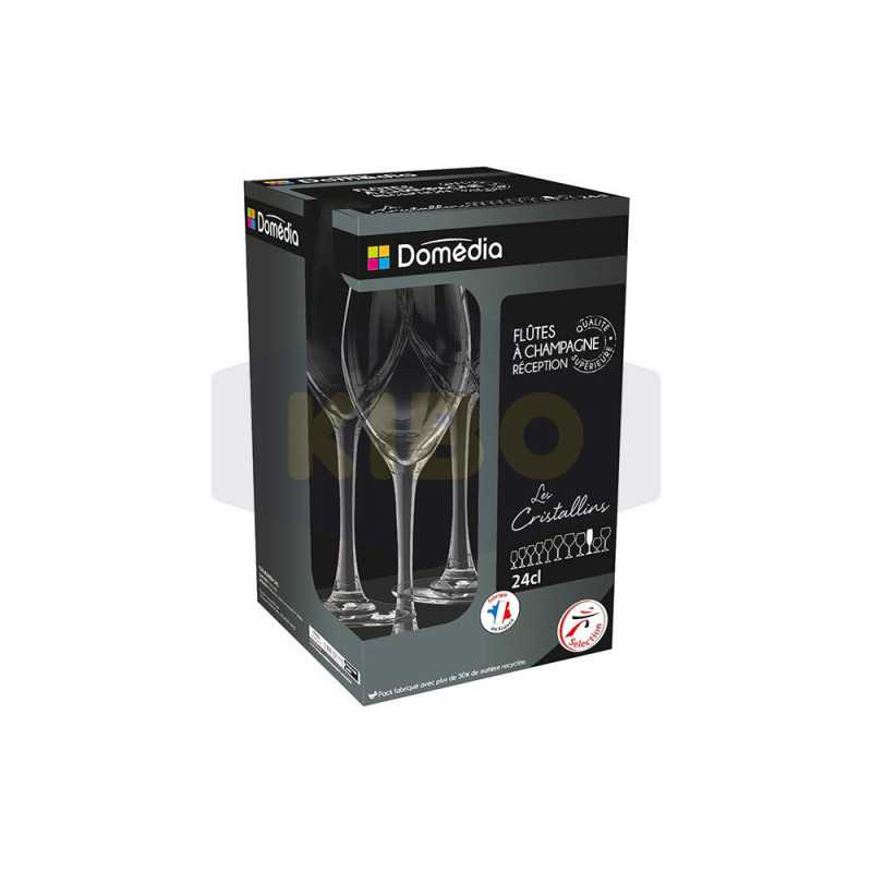 4 Flutes verre réception 24cl