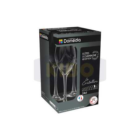 4 Flutes verre réception 24cl