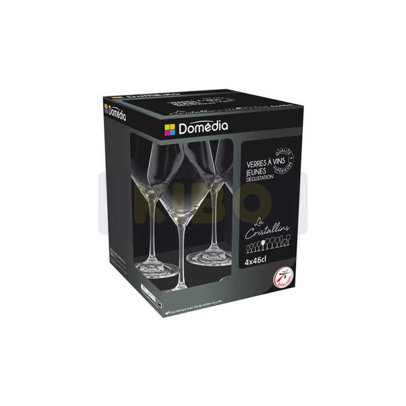 4 Verres à vins jeunes dégustation 46cl