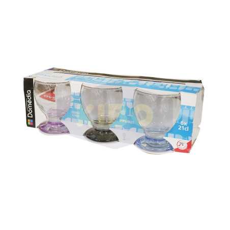 6 Verres à pieds couleur empilable
