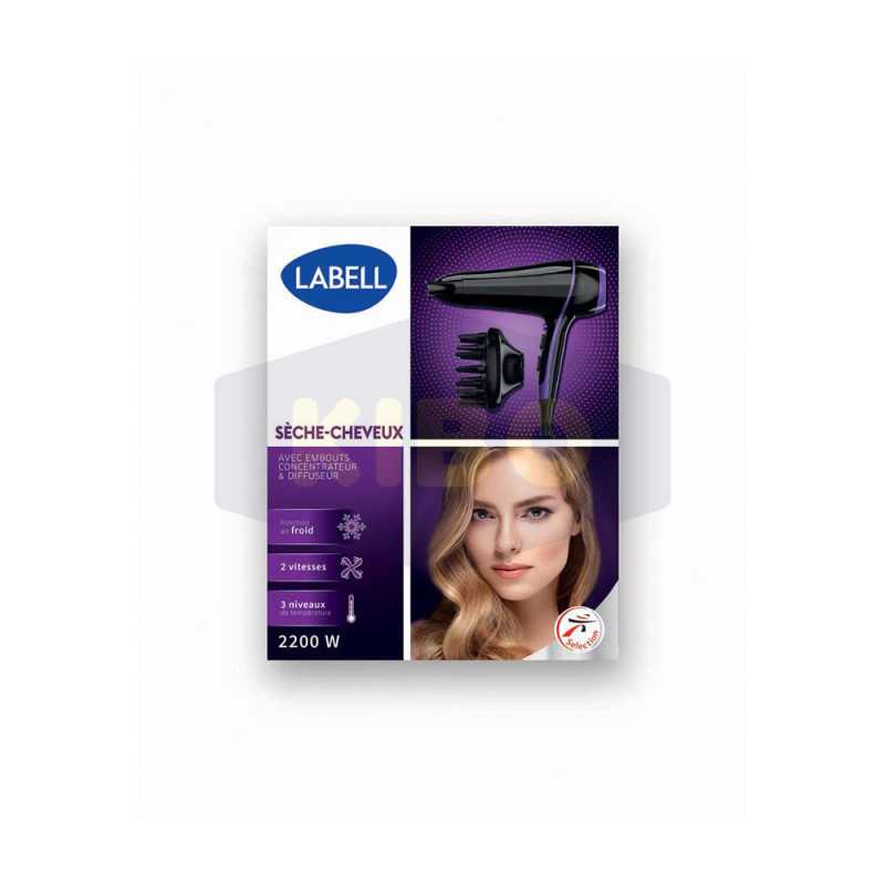 Sèche-cheveux noir 2 vitesses 2200W