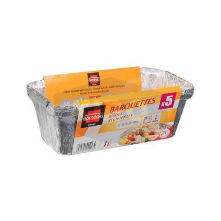 5 Barquettes en aluminium 1L