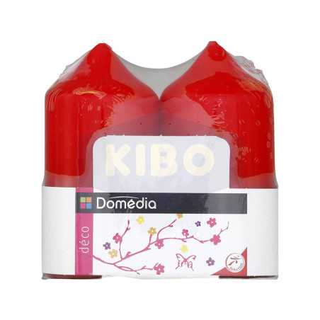 2 Bougies déco rouge non parfumées  48x95mm