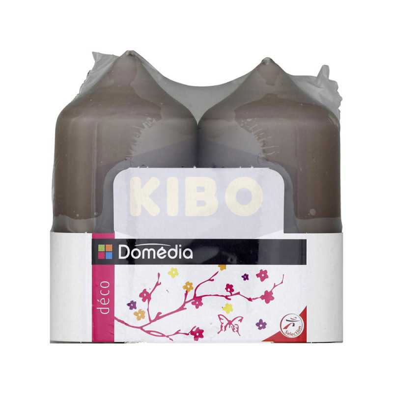 2 Bougies déco gris non parfumées  48x95mm