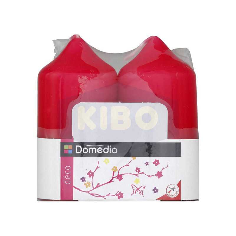 2 Bougies déco parme non parfumées  48x95mm