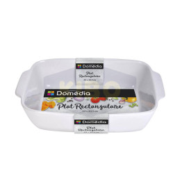Plat rectangulaire blanc en céramique 33x24cm
