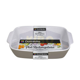 Plat rectangulaire gris en céramique 33x26cm