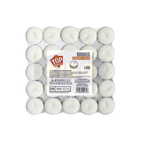 100 Bougies chauffe plats blanches