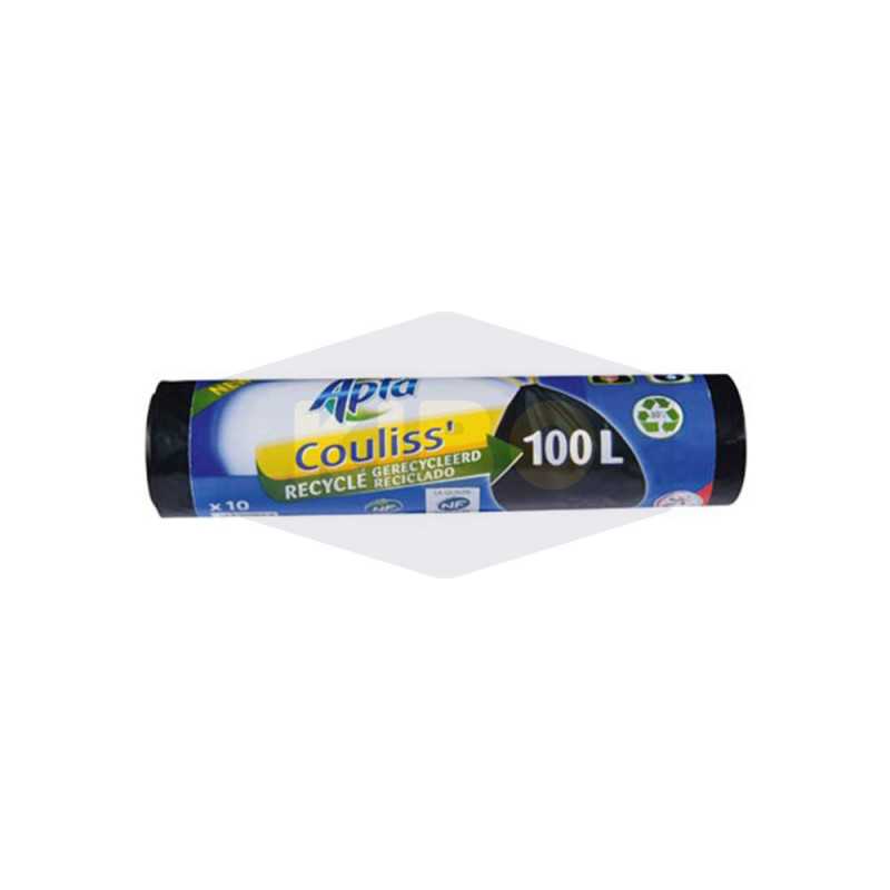 10 Sacs poubelle lien coulissant 100L