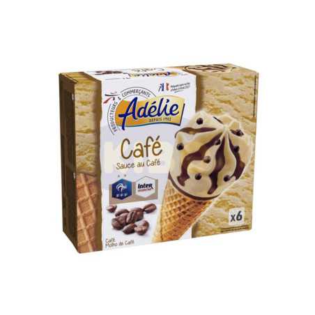 6 Glaces en cornet café