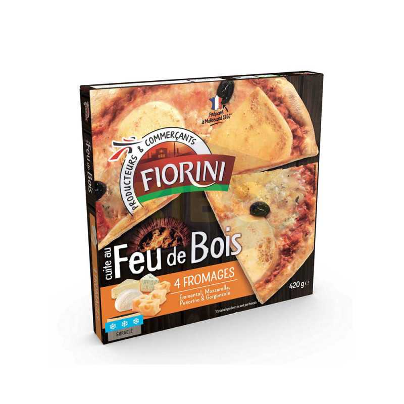 Pizza cuite au feu de bois 4 fromages 420g