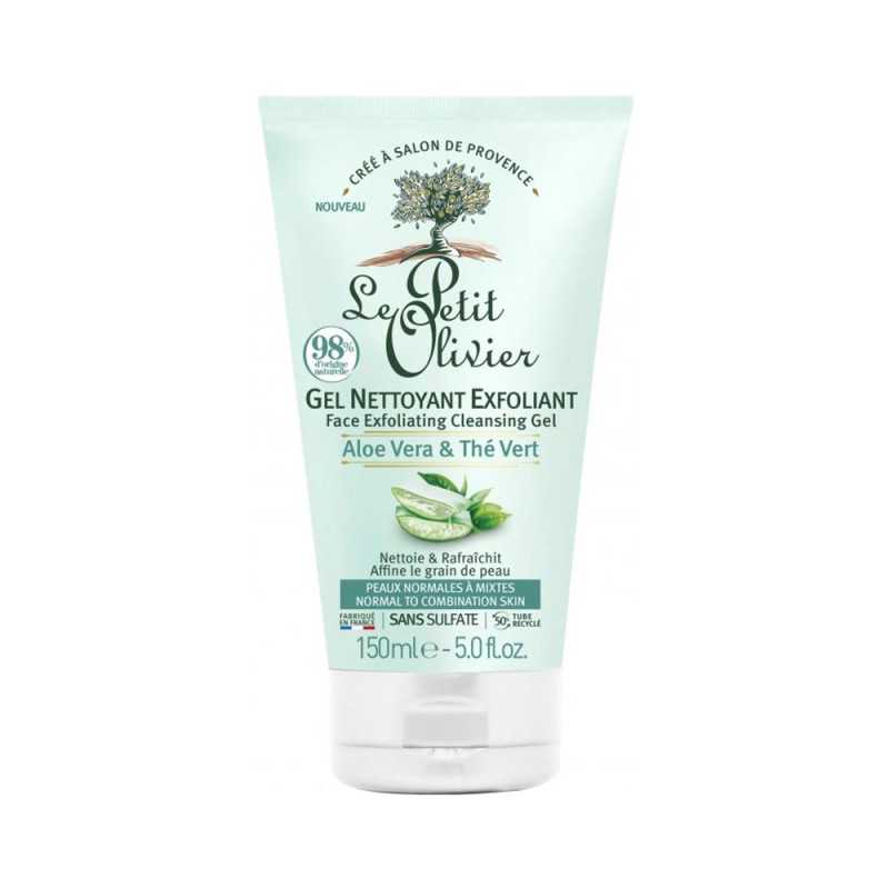 Gel nettoyant exfoliant aloe Véra et thé vert 150ml