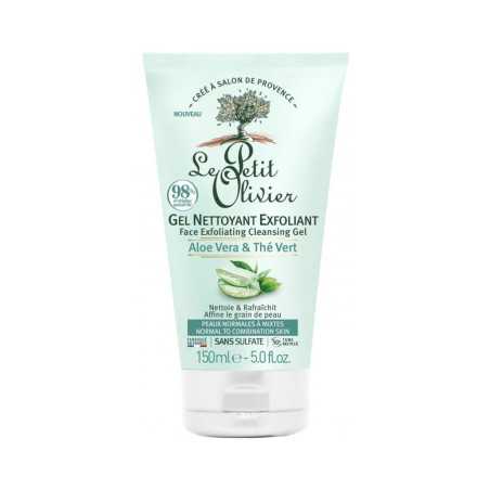 Gel nettoyant exfoliant aloe Véra et thé vert 150ml