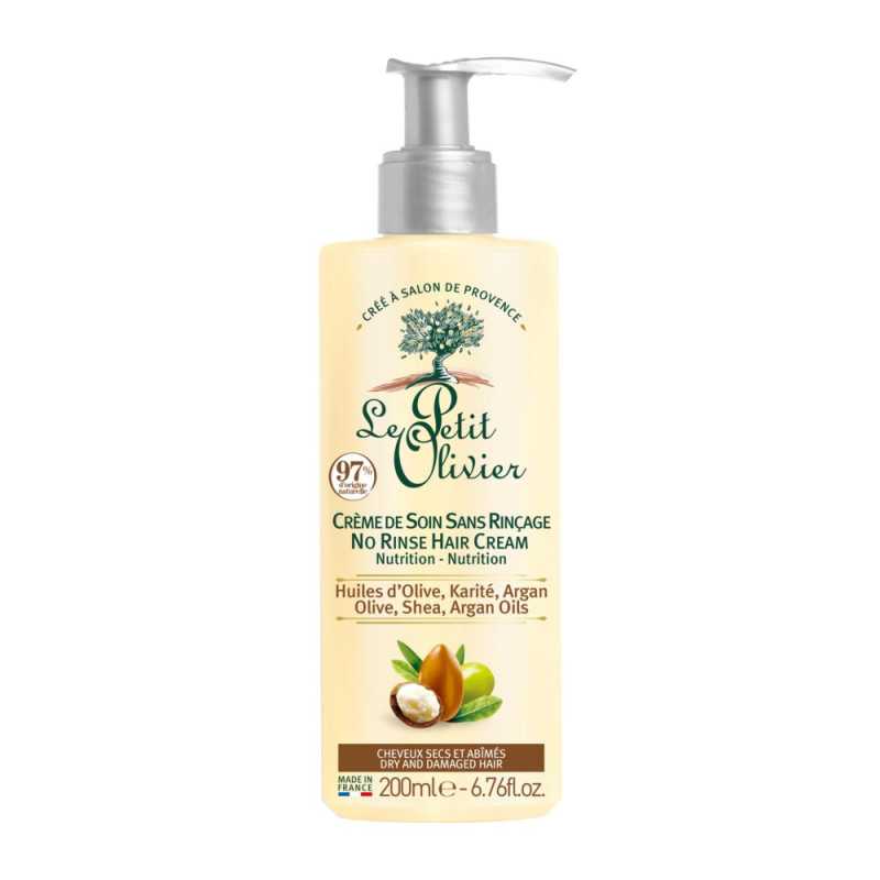 Crème de soin sans rinçage huiles d'olive karité et argan 200ml