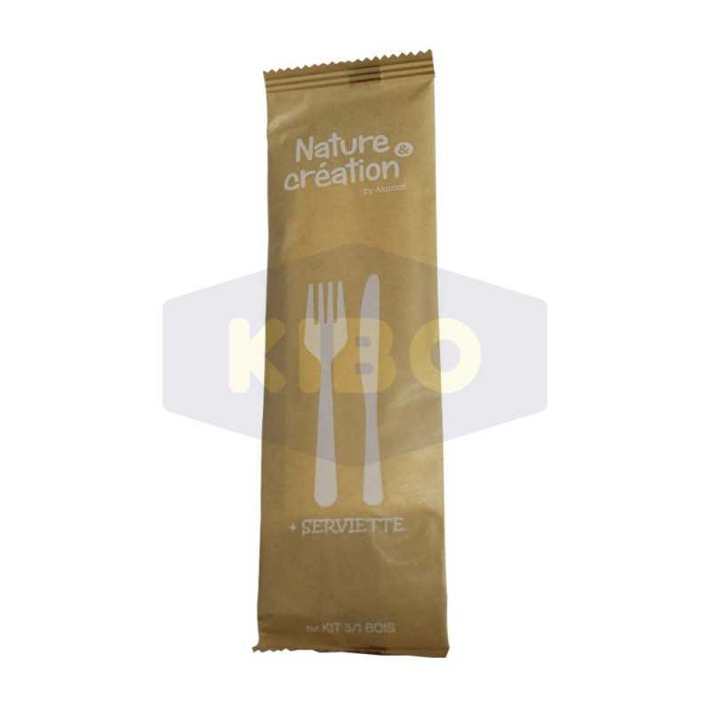 Kit 3 en 1 couvert en Bois Biodégradable