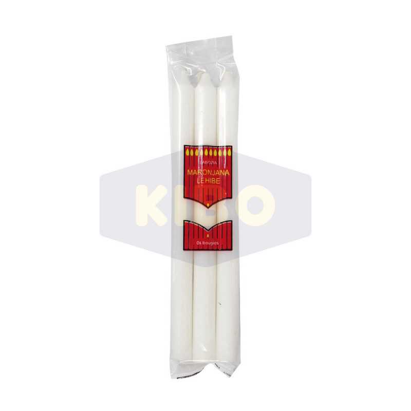 Bougie blanche Maronjana 6 pièces