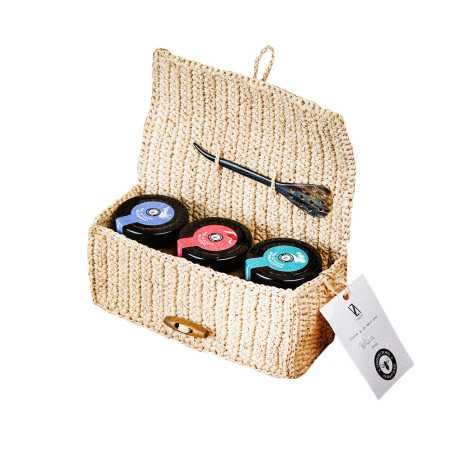 Coffret cadeau raphia 3x210g