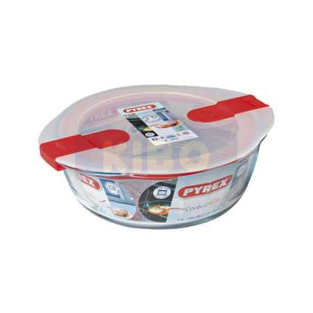 Plat rond en verre avec couvercle Cook & Heat 20x18cm
