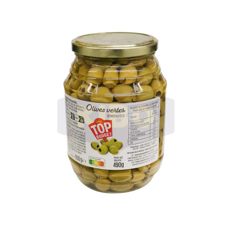 Olives vertes dénoyautées 490g